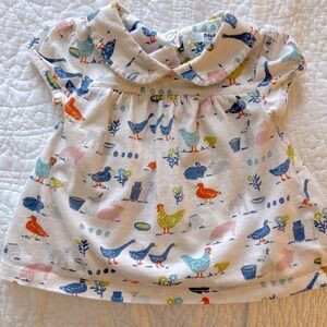 Baby Boden Farm Animals Knit Cotton Top with Peter Pan Collar 6-12M